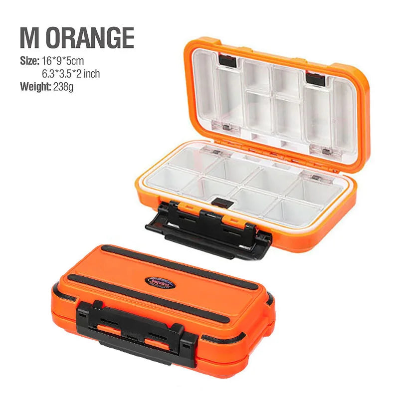 boîte rangement pêche hameçons leurre accessoires carpe pratique orange noir vert