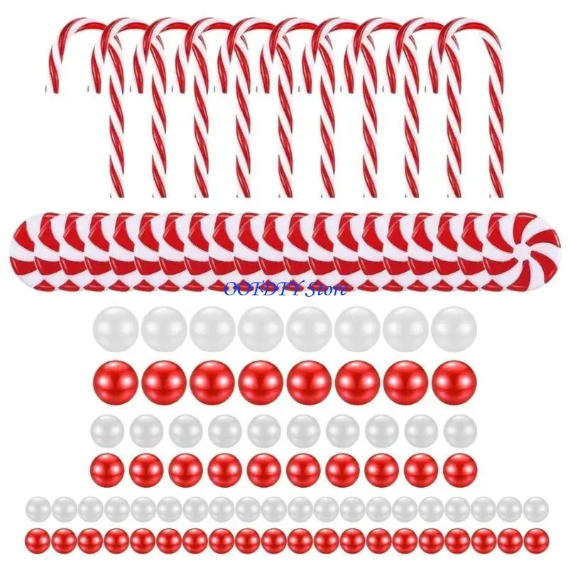bougies flottantes noel transparentes cannes sucre boules rouges vertes blanches