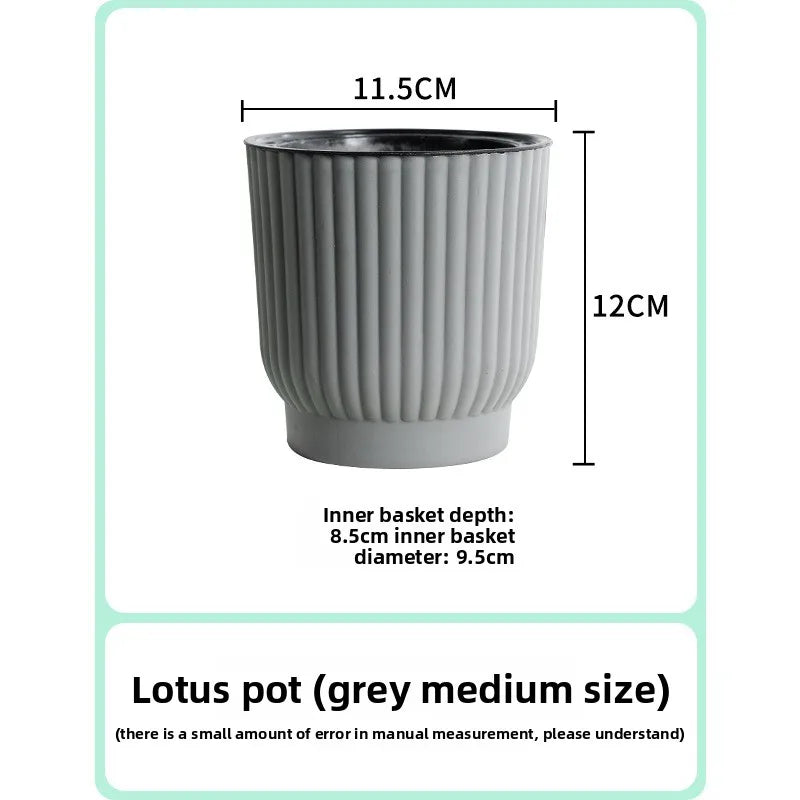pots fleurs modernes résine blanc rayures verticaux hydroponiques plante verte autoarrosage personnes paresseuses