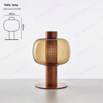 lampe table moderne ambre gris perforations circulaires transparente led 11w 15w chambre salon