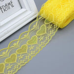 ruban dentelle polyester largeur 75mm couleurs rouge rose vert bleu motifs floraux classique