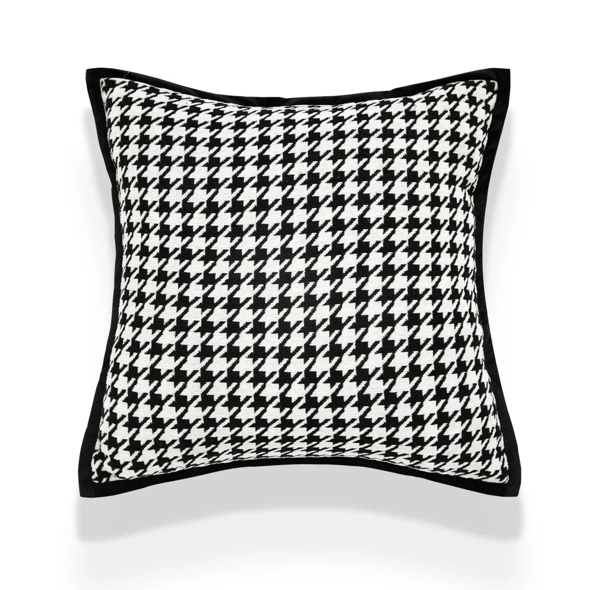 taies d'oreiller décoratives noires blanches motif fleur jacquard respectueuses environnement polyester modernes maison hospitalière