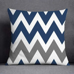 taies d'oreiller géométriques polyester bleu gris moderne maison 45x45cm non toxique respectueux environnement