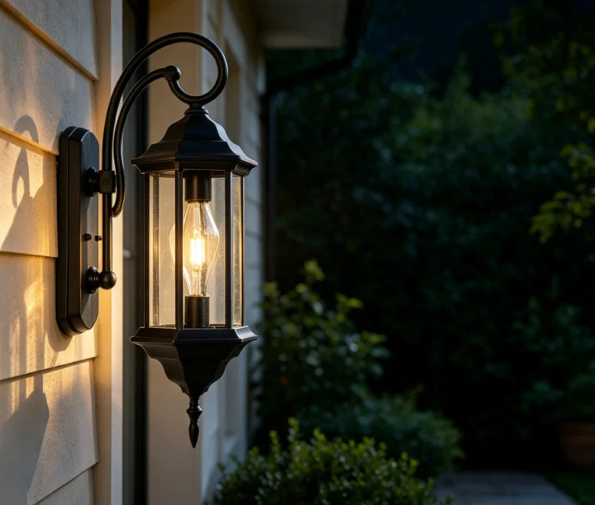 lampe murale classique transparente noir éclairage extérieur ip65