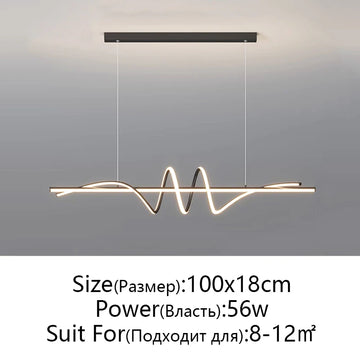 lampe suspendue moderne ondulé aluminium blanc noir doré lustre salon salle manger