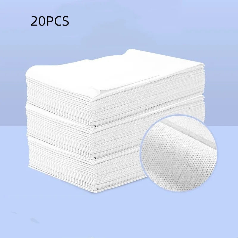 serviettes jetables blancs non tissées perforées utilitaires pack 20 pièces 180cm 80cm spa beauté
