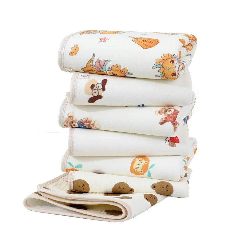 coussin bébé blanc imprimé animaux mignons absorbant humidité 70x90cm confortable doux