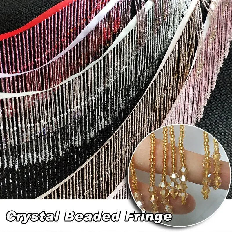 franges décoratives cristal argent doré noir rouge pale rose longueur 45cm largeur 10cm
