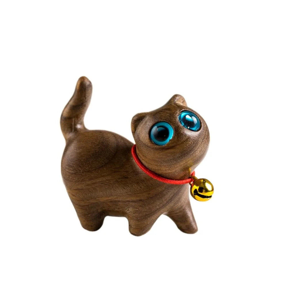 statue chien bois sculpté main marron clair texture peau artisanale modernescrição courte