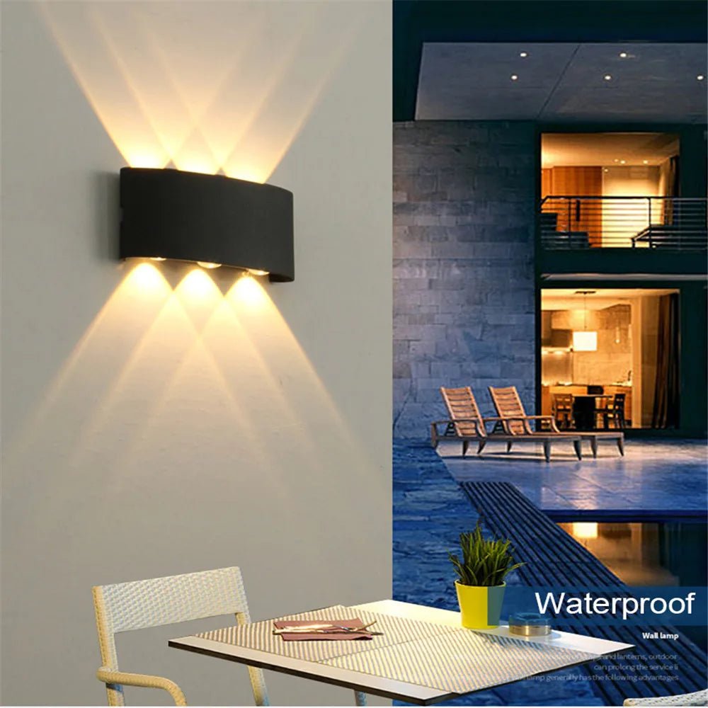 lampes murales modernes led noir jaune exterieur intérieur 4w 8w ip65