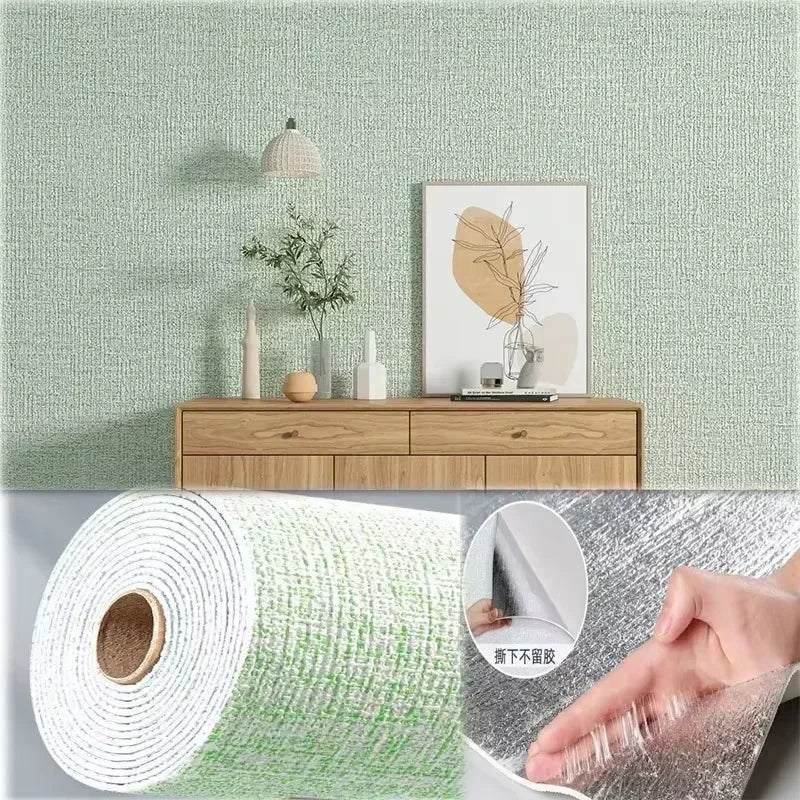 papier peint auto adhésif texture lin blanc moderne mur salon chambre rénovation pvc