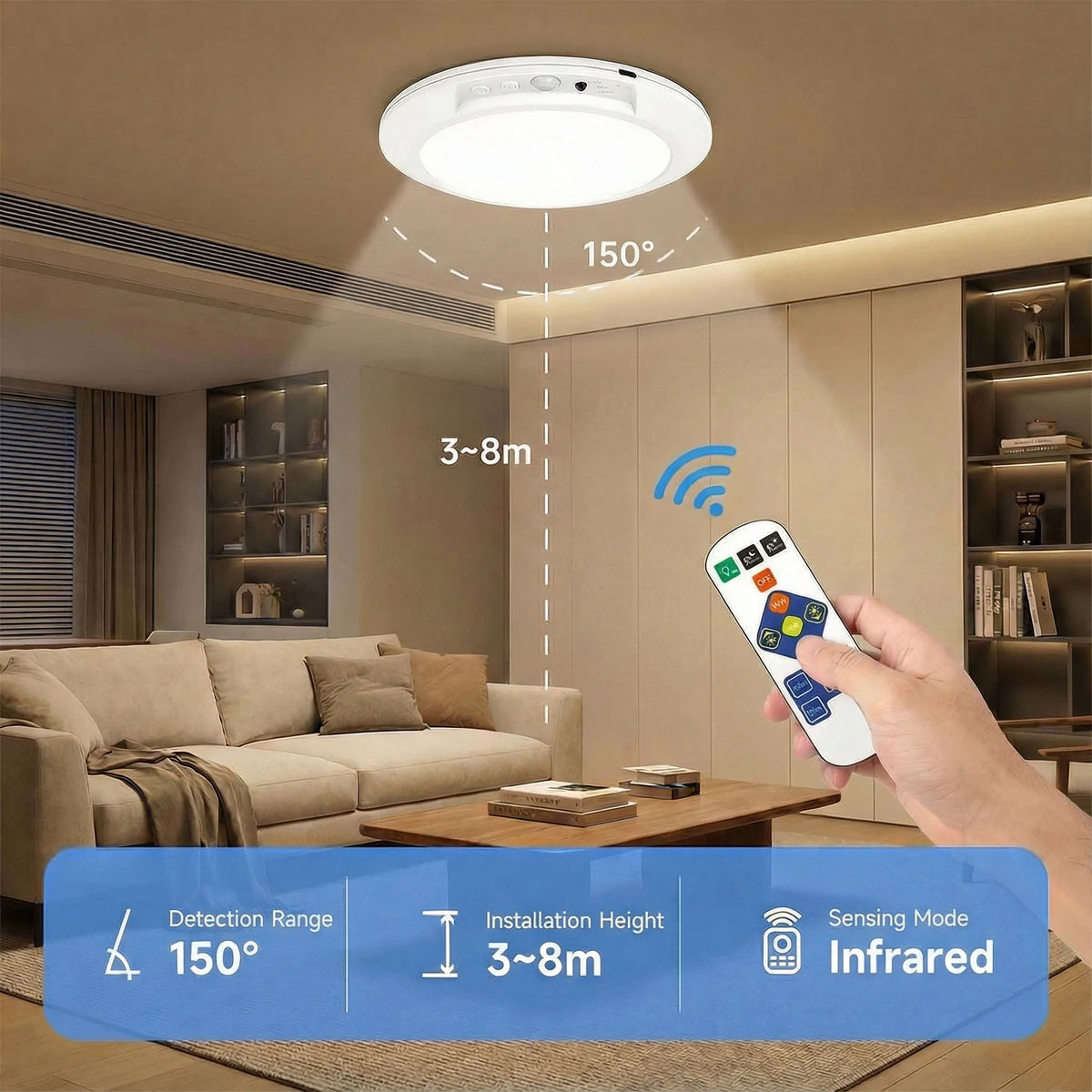 lampe moderne blanc rechargeable usb détecteur mouvement télécommande ajustement luminosité couleur