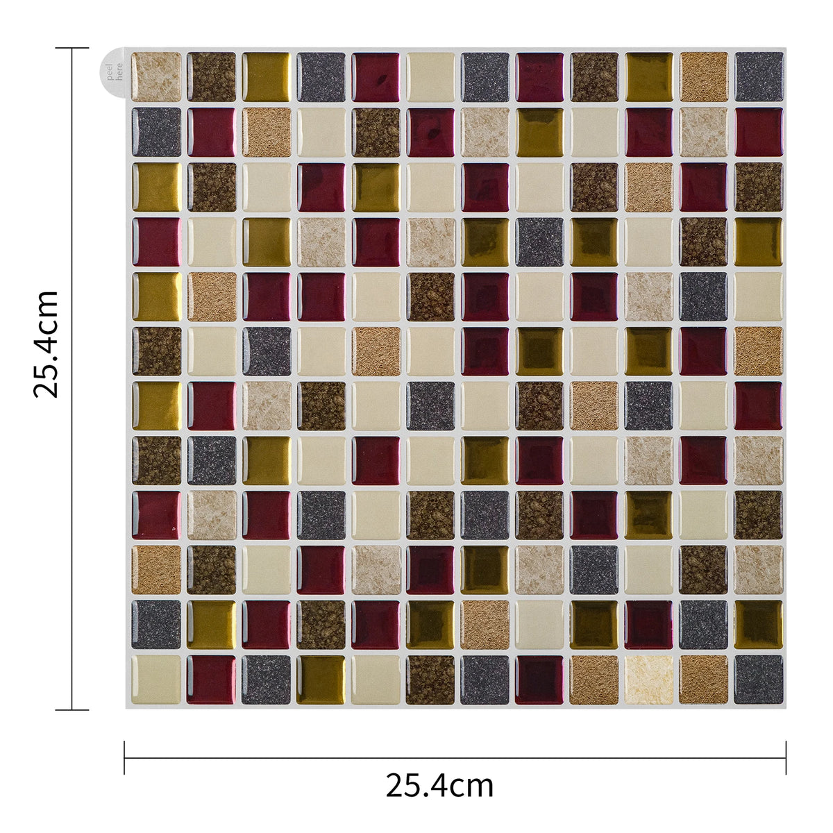 carreaux mur autoadhésifs modernes carrés uniformes beige clair 10x10 imperméables pièces