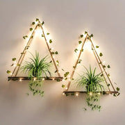 guirlande lumineuse feuilles vertes étagères murales bohèmes plantes artificielles led chambre salon