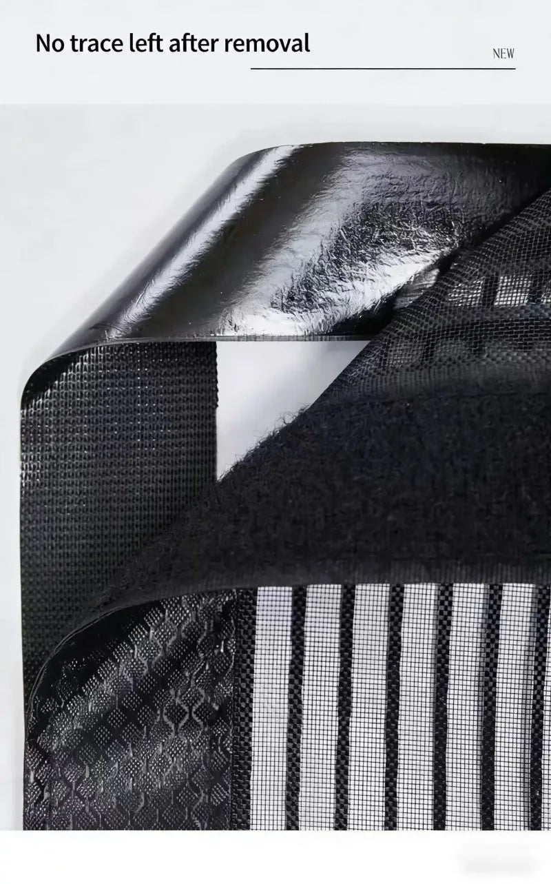 rideau moustiquaire porte noir gris maille fine velcro adhésif moderne fonctionnel