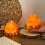 lampe table cartoon veilleuse enfant tronc arbre flamme orange mignon dessin animé chambre enfantsDecorationAmbiance