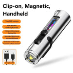 lampe torche multifonctionnelle rechargeable aimantée lumière cob led noir fonction uv dépannage avertissement