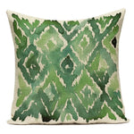 coussins carrés modernes motifs géométriques feuilles vertes tropicales couverture polyester coton
