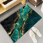 tapis moderne vert marbre doré antidérapant extérieur sol élégant polyester 40x60cm 50x80cm