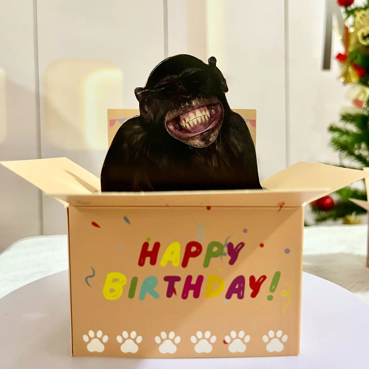 carte pop up anniversaire animaux multicolore happy birthdayDecoration illustration festive