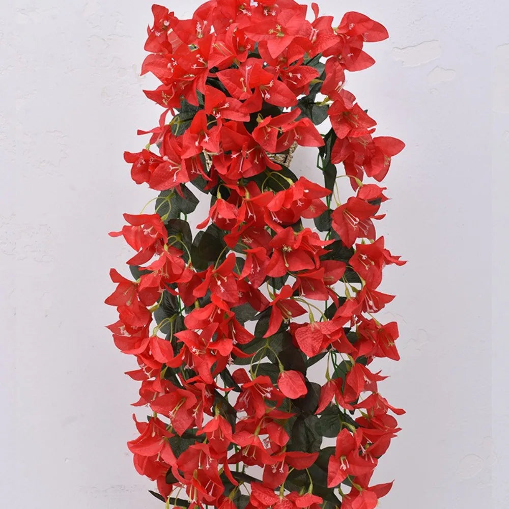 guirlande artificielle fleurs violet rouge blanc moderne intérieur décoration maison anniversaire fête