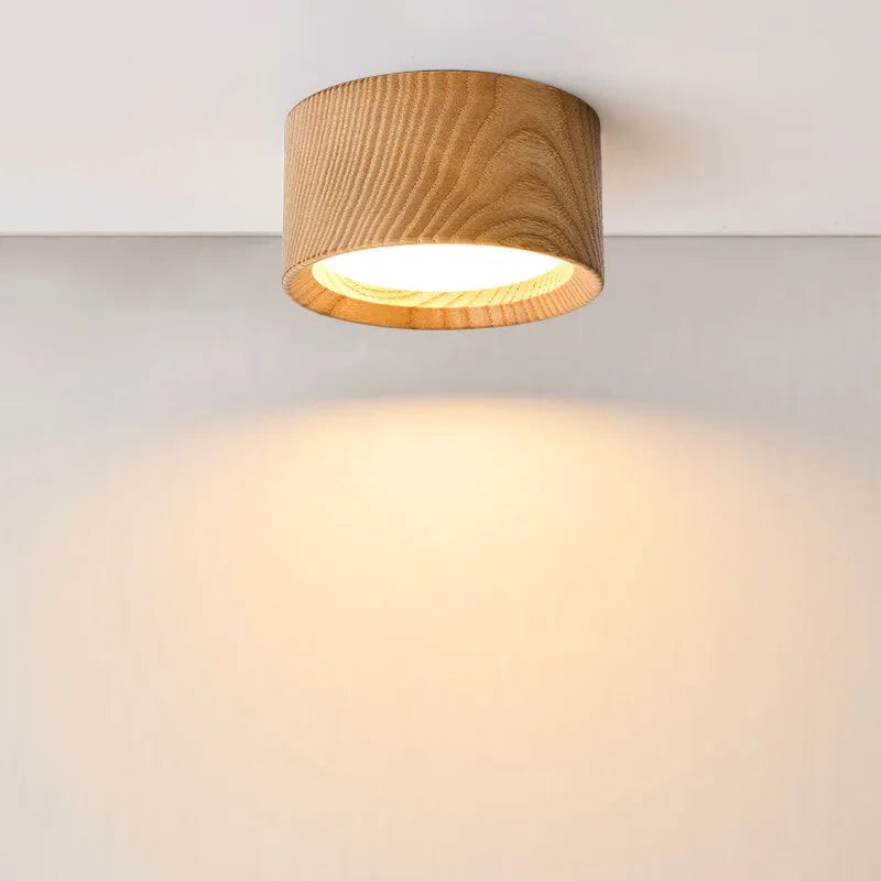 lampe bois naturel led downlight facile éclairage moderne chambre salon