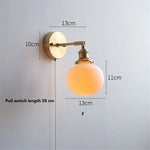 lampe murale moderne or blanc rayures minimaliste japonais interrupteur tirer ampoule led vis fixations