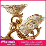 support verres bouteille vin or blanc motifs floraux baroque strass moderne