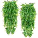 plantes decoratives suspendues artificielles feuilles fougere vert marron rouille decoration murale intérieur mariage