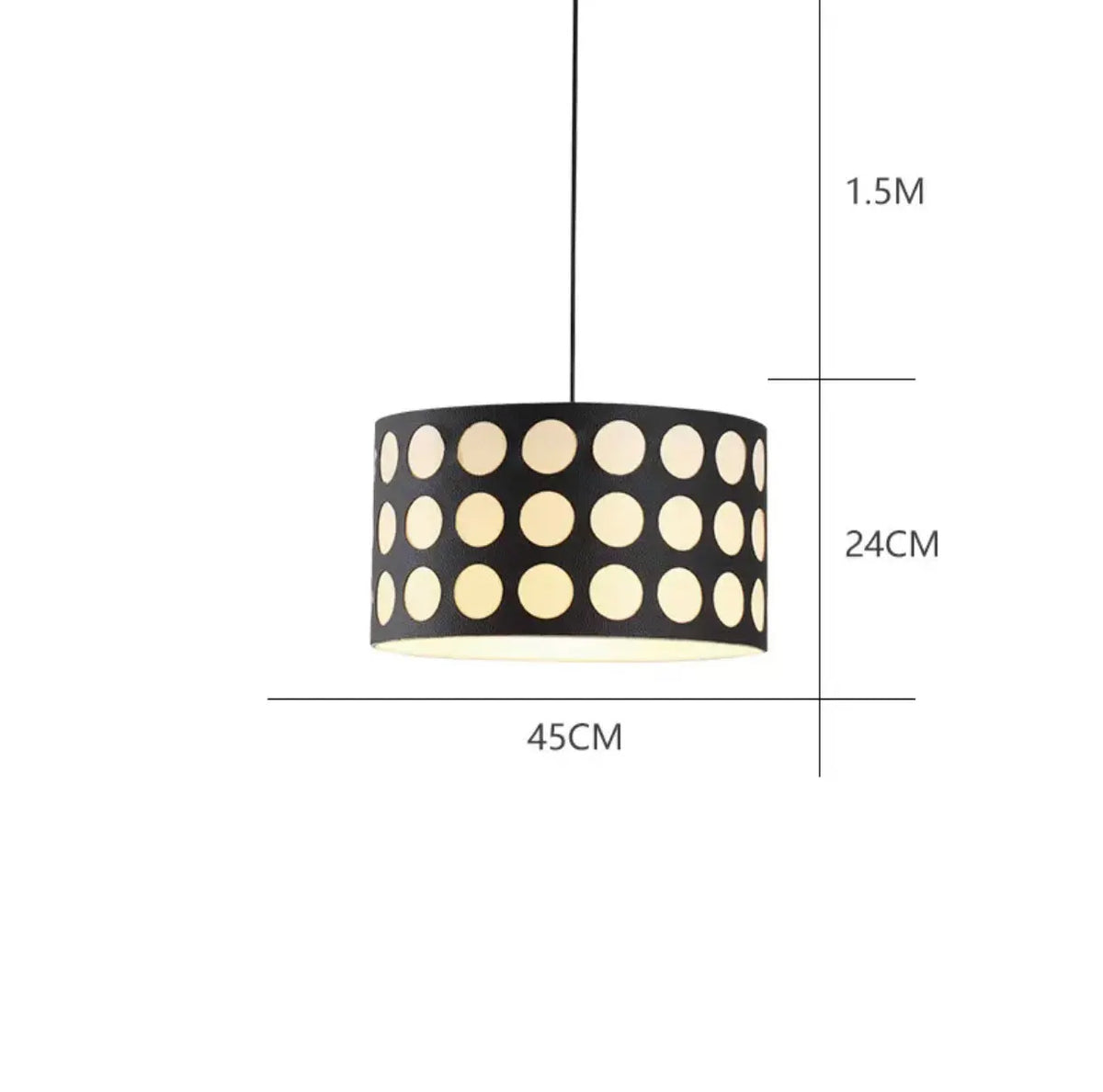 lampe suspendue moderne points blancs fond noir chaîne suspension salon manger led designintérieur