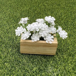 miniature plante artificielle pot bois fleur violet rose jaune bleu