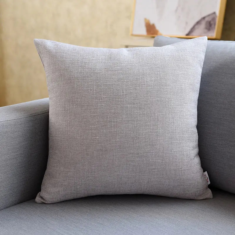 coussin carré décoratif moderne housse tissée polyester salon gris bleu vert fermeture éclair