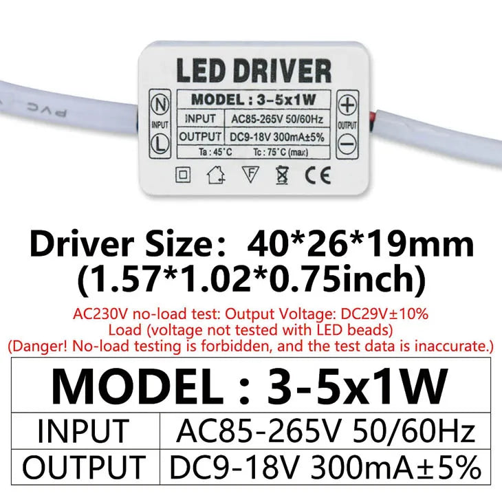 transformateur alimentation led 250ma 300ma 12v 24v 36v isolation stable électronique blanc connecteurs