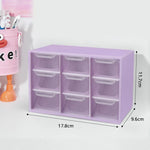 boîtes rangement tiroirs transparentes violet rose blanc organisation pratique moderne