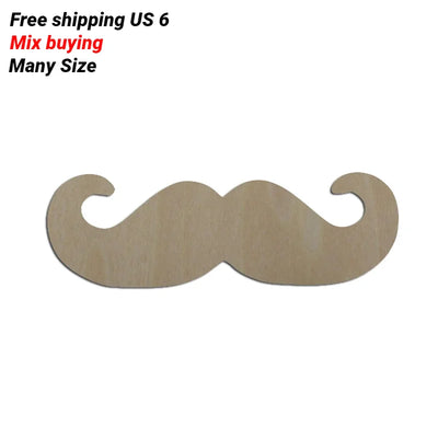 Forme d'homme en bois découpé moustache vierge pour décoration chambre