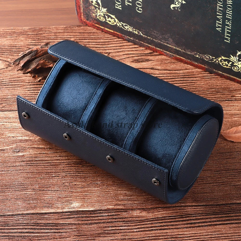boîte rangement montres cuir marron clair simili cuir classique portable organisation horlogerie masculine