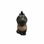 statuette hippopotame résine noir marron pose yoga méditation moderne minimaliste