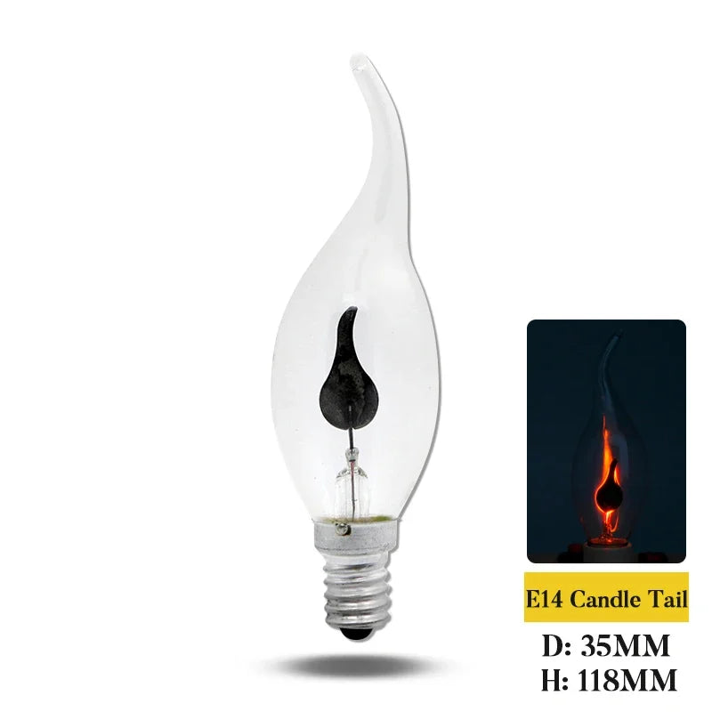 ampoule led flamme noire transparente moderne e14 e27 3500k 30000h lumens économieénergie