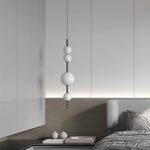 suspension lumineuse moderne sphères blanches brillantes minimaliste 80cm 85cm 103cm
