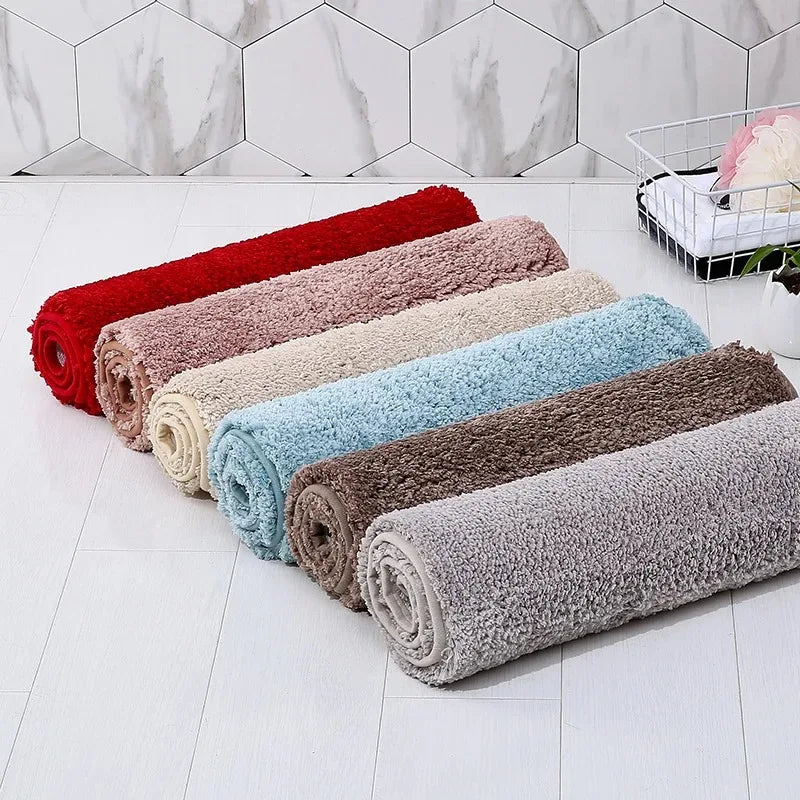 tapis bain poilu antidérapant imperméable résistant couleur gris moderneintérieur prière cuisine chambre