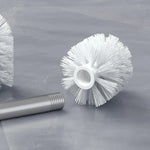 brosse wc blanche moderne fibres vis poignée métallique durable plastique