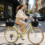panier vélo acier noir jaune urbain cage tissu texturé pratique animaux commuting touring