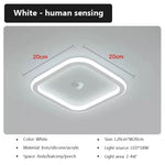 lampe moderne led sensor mouvement blanc noir minimaliste aluminium fer
