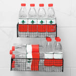 paniers métalliques noir maille fine adhésif minimaliste stockage cuisine salle bain sans perçage