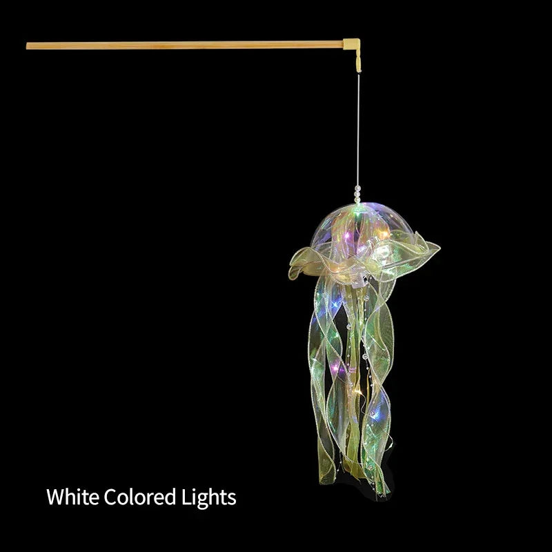 méduses lumineuses multicolores translucides chaînes suspendues veilleuses décoratives chambre filles