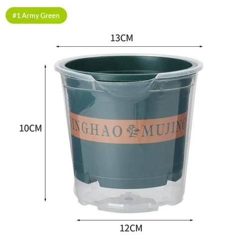 pot auto arrosant fleurs intérieur moderne transparent blanc vert foncé plastique hydroponie jardinière table