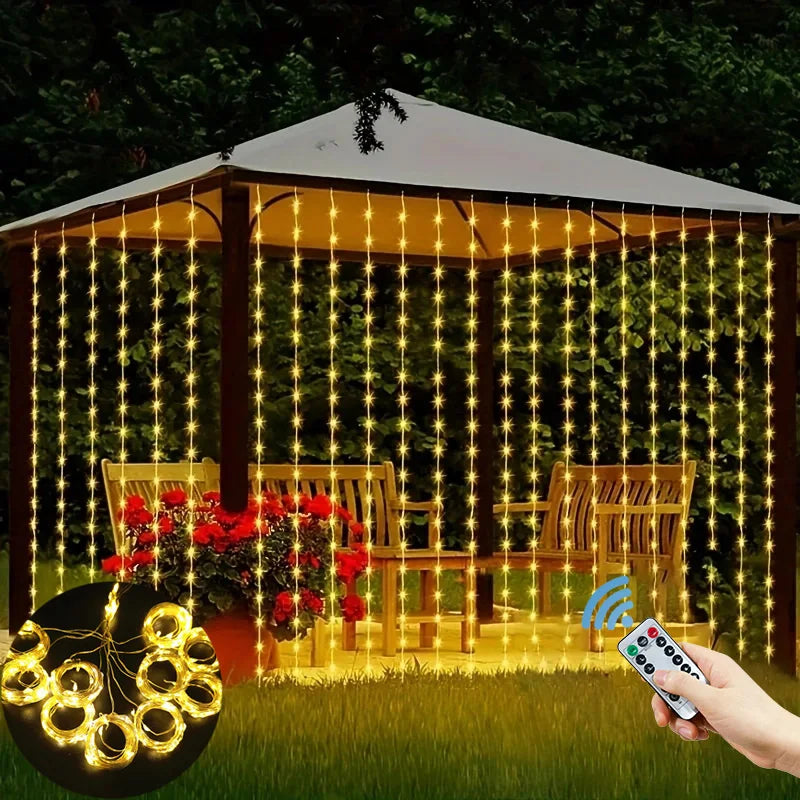 rideau lumineux led décoration intérieur fête mariage guirlande lumière multicolore blanc chaud usb