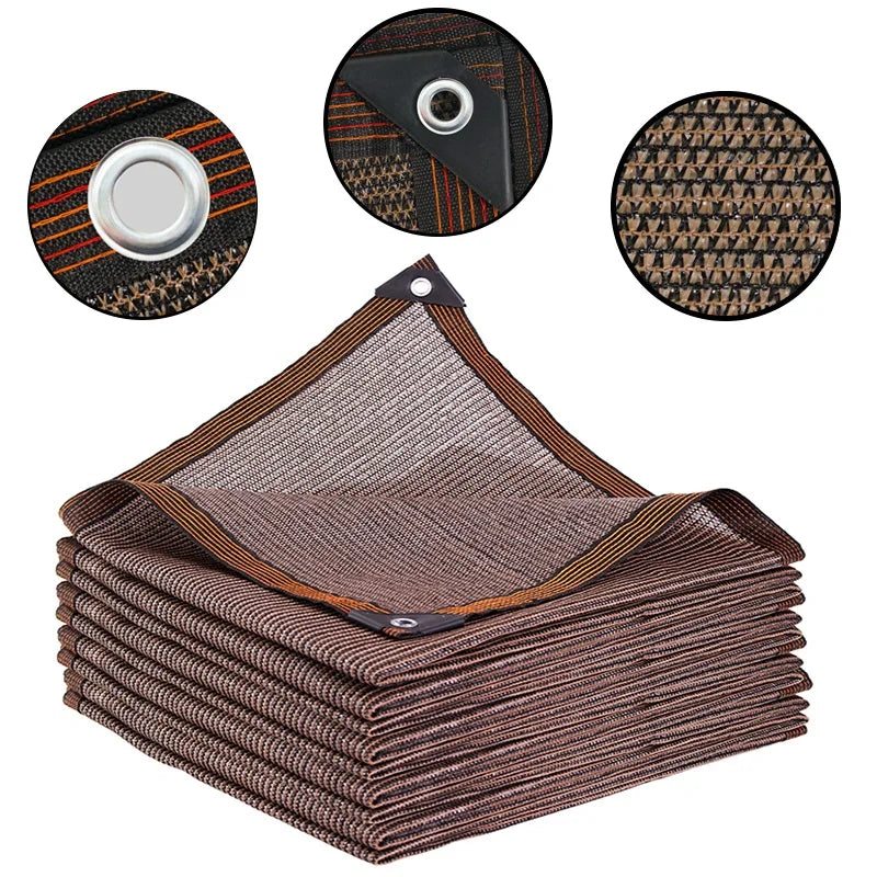 toile protection solaire marron clair rayures noires rouges moderne 75 cent non étanche pehd