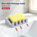 porte savon silicone moderne plusieurs barrières drains blanc jaune rose gris