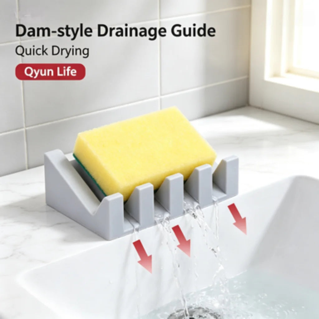 porte savon silicone moderne plusieurs barrières drains blanc jaune rose gris
